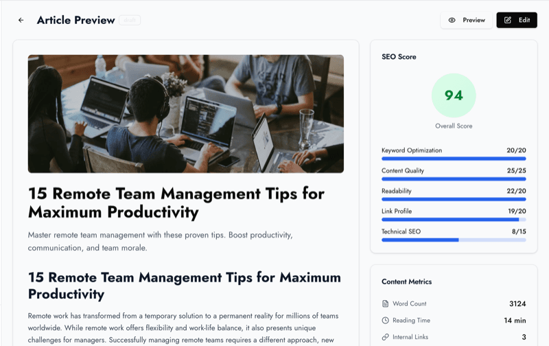 Blog article preview