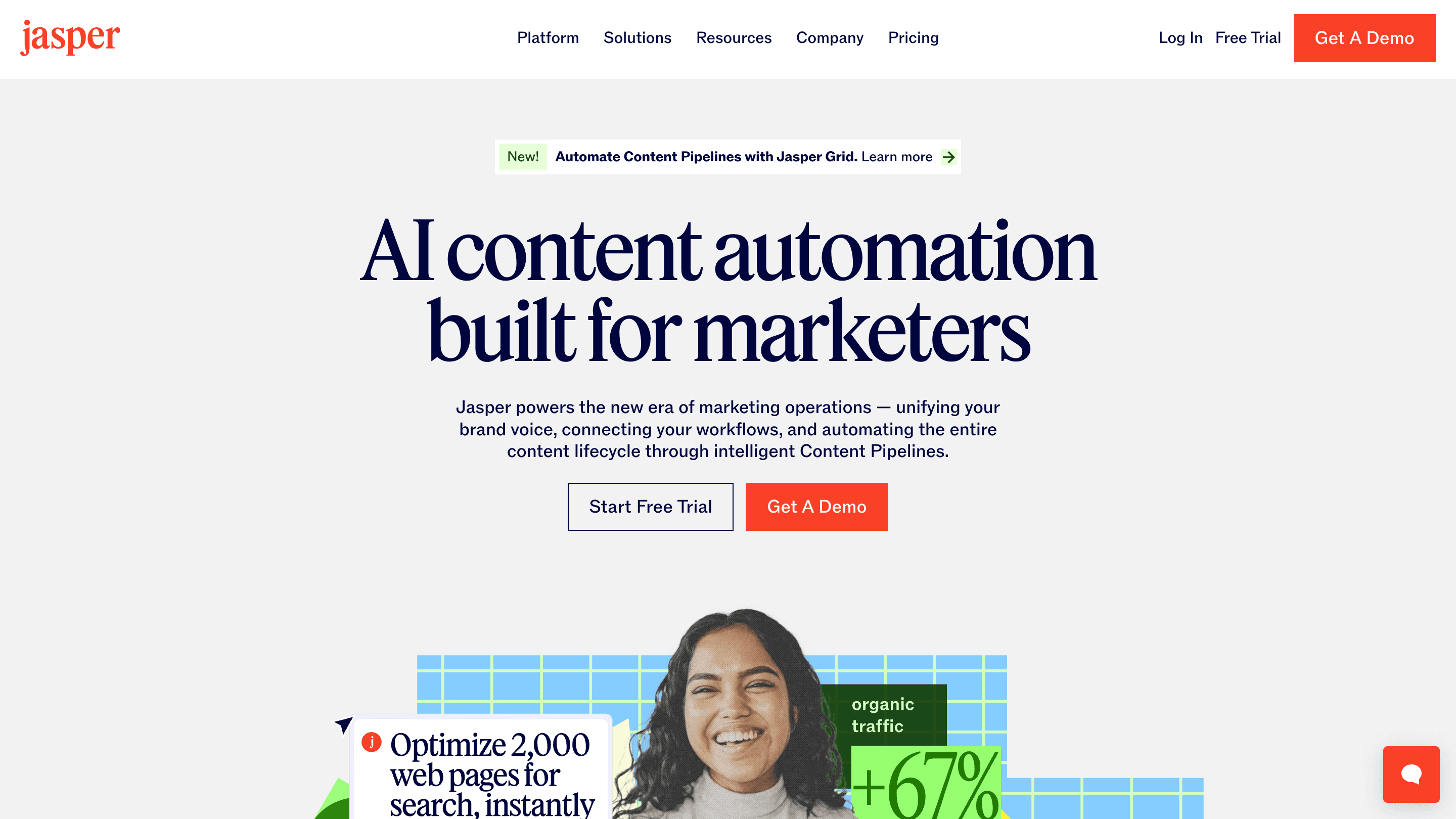 Jasper website screenshot