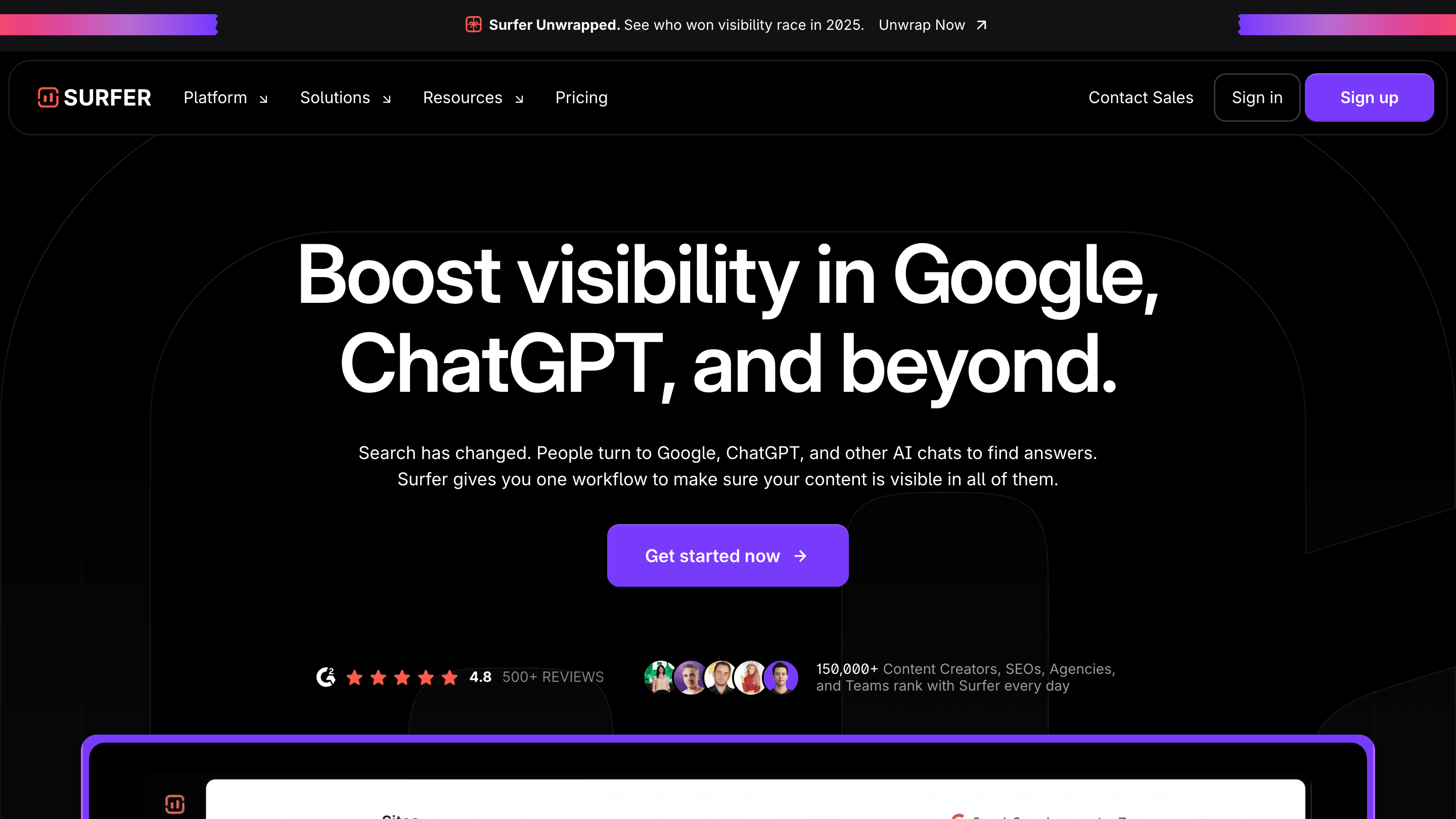 Surfer SEO website screenshot